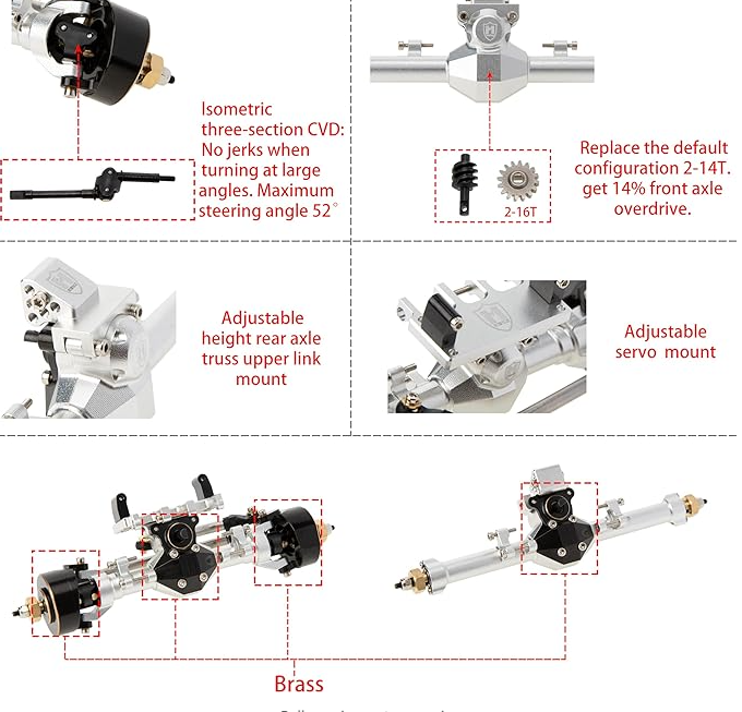 Meus Racing Isokinetic axles (V2) Silver SCX24